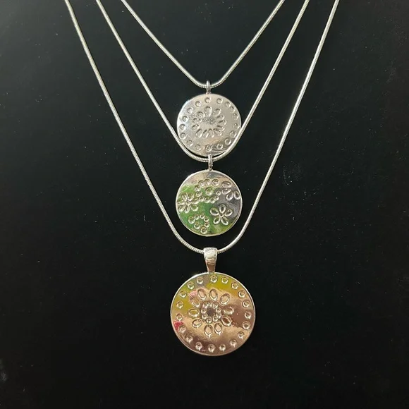 Silver Layered Necklaces - Picture 2 of 4